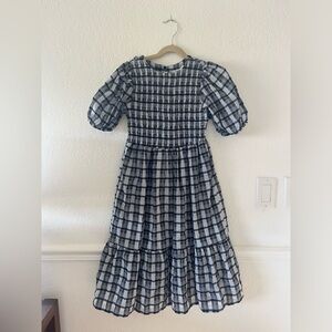 11-12YR Kids ZARA Seersucker Plaid Dress